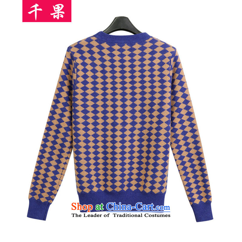 The results of the 2015 autumn and winter new to xl thick MM diamond pattern loose 200 catties woolen pullover, forming the Netherlands shirt women 2128 diamond 5XL175-215 sweater, around 922.747 thousand fruit (QIANGUO) , , , shopping on the Internet