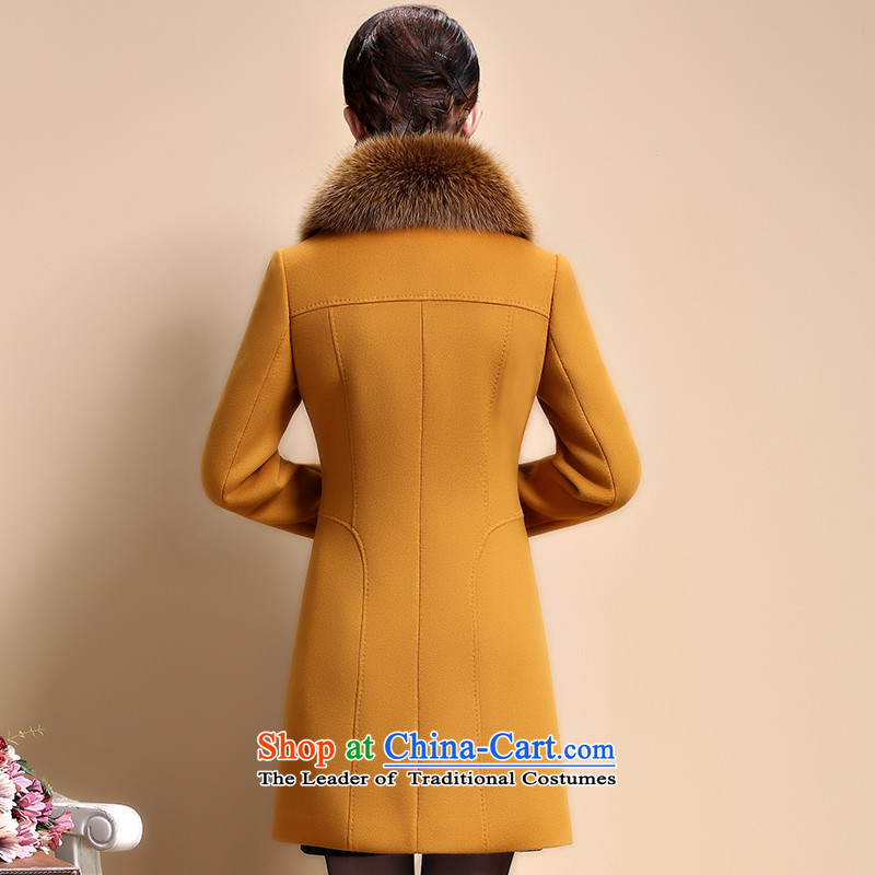 The Honorable Martin Lee Sang-ho yi 2015 autumn and winter new women's gross collar workers in Korean long jacket coat gross WT1122? Yellow XL, Ka Ming Yi Sang , , , shopping on the Internet