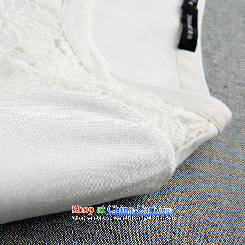 The former Yugoslavia Migdal Code women 2015 winter clothing new stylish mm thick lace stitching white T-shirt female 954365623  3XL, white slim Mak , , , shopping on the Internet
