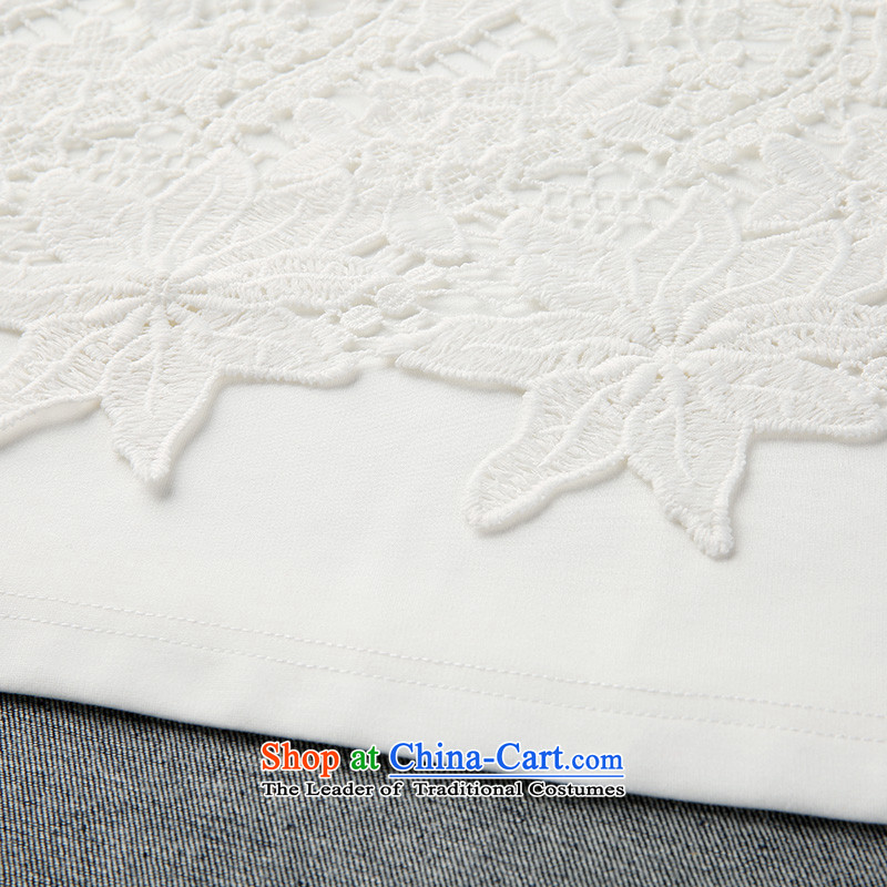 The former Yugoslavia Migdal Code women 2015 winter clothing new stylish mm thick lace stitching white T-shirt female 954365623  3XL, white slim Mak , , , shopping on the Internet