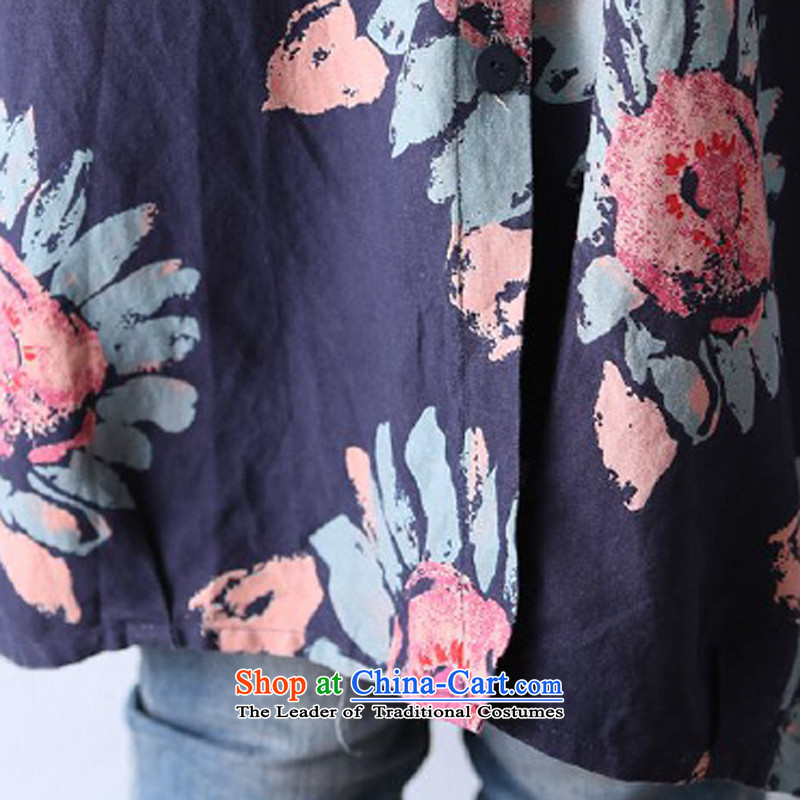 2015 Autumn and Winter Korea MEISUDI version of large numbers of ladies literary and artistic floral loose video thin thick mm in length) Cowboy Cardigan long sleeved shirt suit , L, Mei Su (MEISUDI) , , , shopping on the Internet