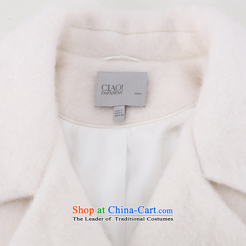 Pre-12.8CIAO! For new women's version type cocoon double-thick, long wool a wool coat CWEWOFF002 Custom original white S,ciao! Dafanfan,,, shopping on the Internet