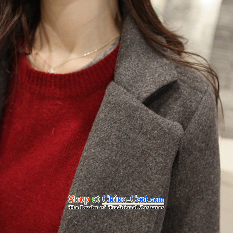 Yi Jin Tysan 2015 Fall/Winter Collections new Korean in Sau San long double-coats female jacket gross? gray , M (YIJINNISHANG Tysan) , , , shopping on the Internet