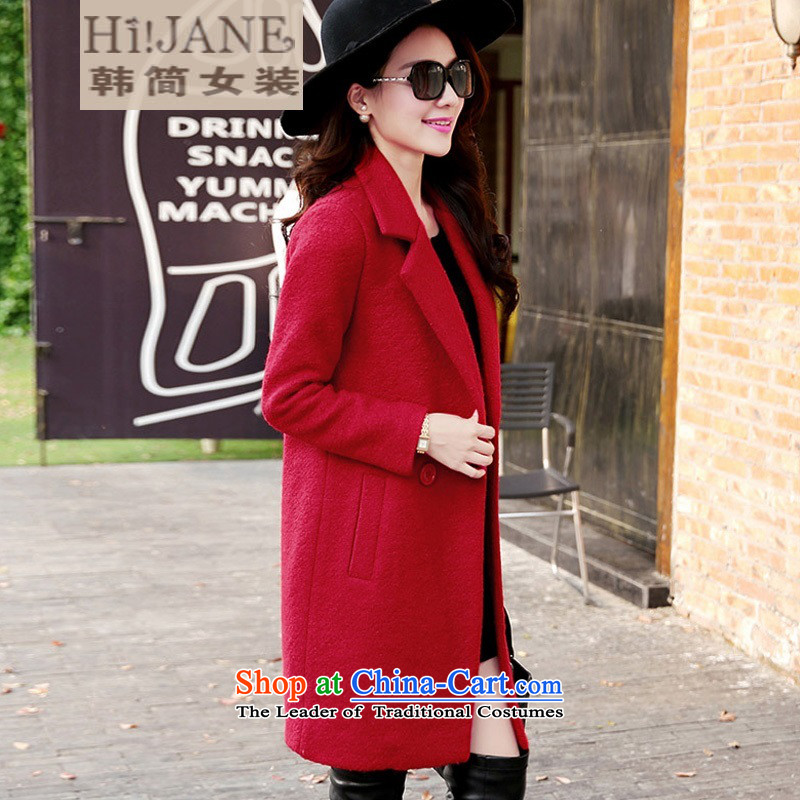 All Applies   hi_ Install the latest autumn and winter JANE2015 for women in coats wool? Long Sau San won video graphics thin winter coats? gross thick red L