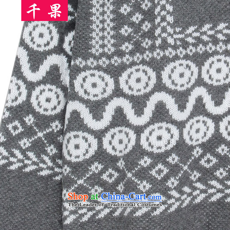 Thousands of fat xl coga female new 2015 Korean woolen pullover loose clothes in the autumn of thick mm long thick video thin gray 5XL, Knitted Shirt 5233 Gigabit fruit (QIANGUO) , , , shopping on the Internet