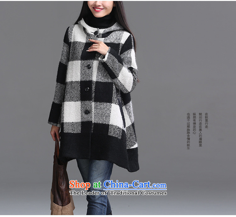 2015 Autumn and Winter Korea MEISUDI version of large numbers of ladies arts in a compartment fan long a wool coat loose video thin hair? checkered XXL pictures jacket, prices, brand platters! The elections are supplied in the national character of distribution, so action, buy now enjoy more preferential! As soon as possible.