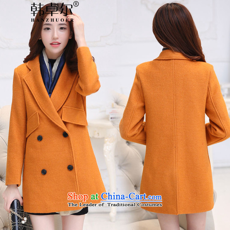 Korea's 2015 new autumn and winter in long hair?   Korean version of a wool coat female jackets ZA1233 GRAY M lane raining , , , shopping on the Internet