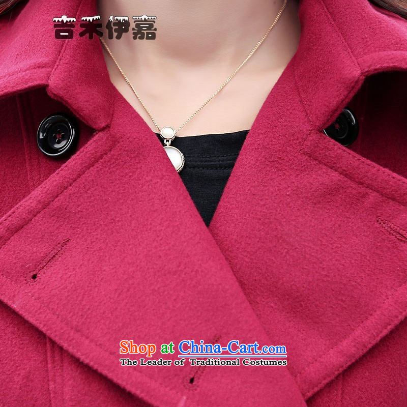 Gil Wo Ika 2015 winter new gross? 20 30-year-old girl jacket woolen coats that long, and larger Connie sub-jacket, wine red 2XL, Gil Wo Ika shopping on the Internet has been pressed.