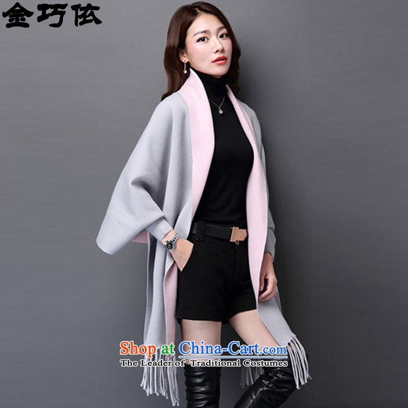 In accordance with the form 2015 gold Autumn and winter coats gross new two-sided female stingrays? lint-free flow Su-jacket in Fancy Scarf long knitted cardigans 188 gray code, Kim form are in accordance with the , , , shopping on the Internet