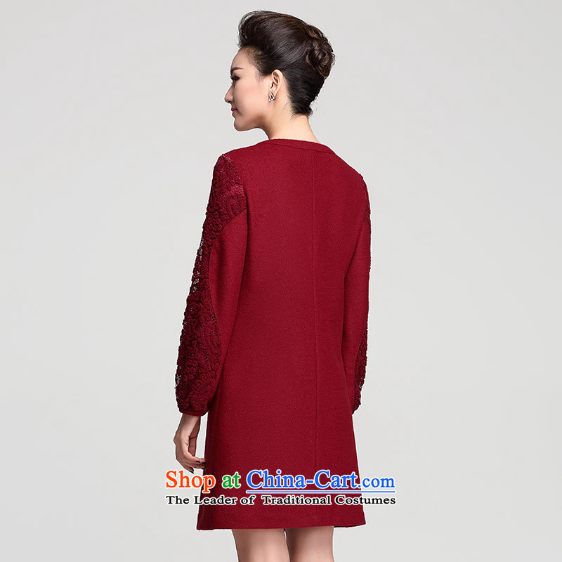 The pre-sale of Yugoslavia Migdal Code women 2015 Fall/Winter Collections thick MM long-sleeved lace cuff gross? forming the dresses 954101624 wine red pre-sale 12.12 4XL, shipment in the former Yugoslavia Mak , , , shopping on the Internet