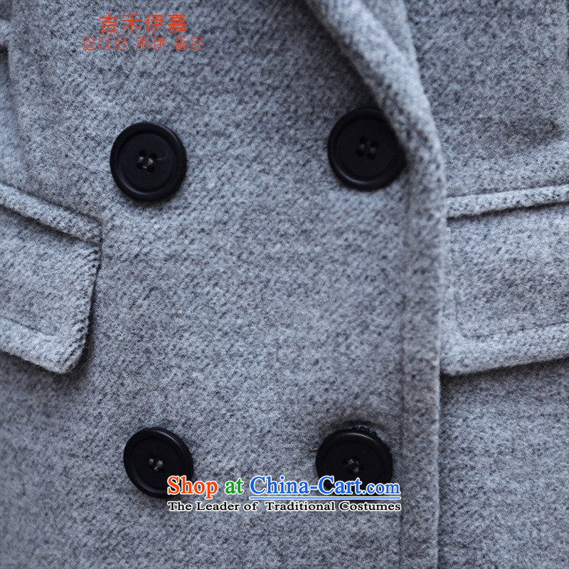 Gil Wo Ika 2015 autumn and winter new Korean fashion wool coat?? jacket women gross light gray M Gil Wo Ika shopping on the Internet has been pressed.