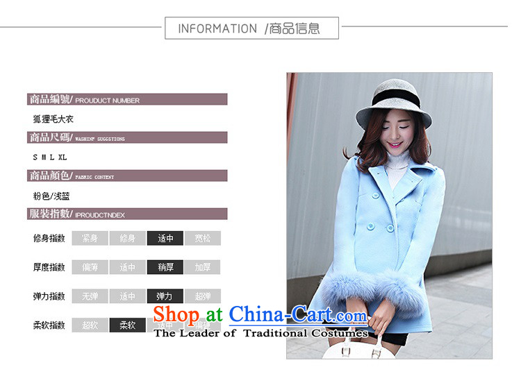 Gil Wo Ika 2015 winter video thin Korean new products for winter gross cloak a wool coat wool coat fox gross flows?? coats female light blue S picture, prices, brand platters! The elections are supplied in the national character of distribution, so action, buy now enjoy more preferential! As soon as possible.