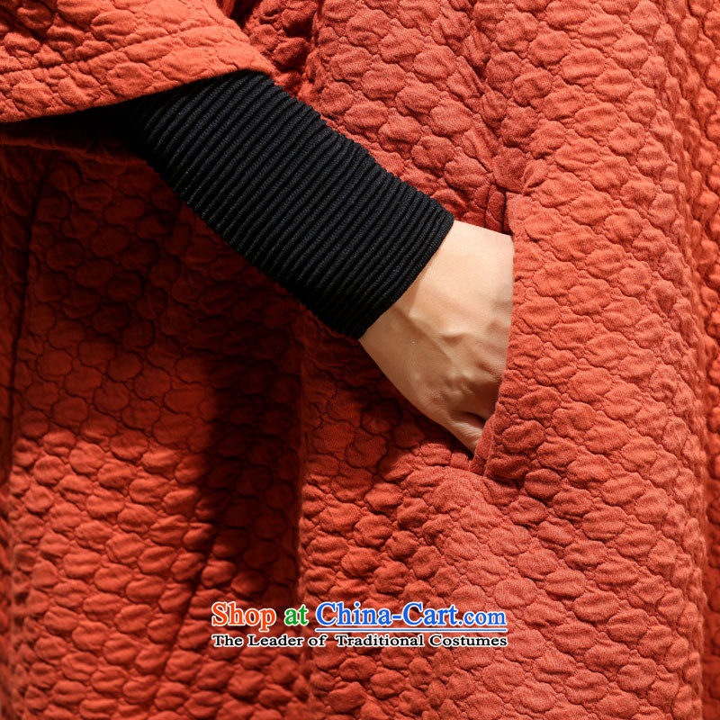 2015 Autumn and Winter Korea MEISUDI version of large numbers of ladies personality temperament wild loose bat sleeves video in thin long cardigan jacket orange are code (loose) (Mei Su MEISUDI) , , , shopping on the Internet