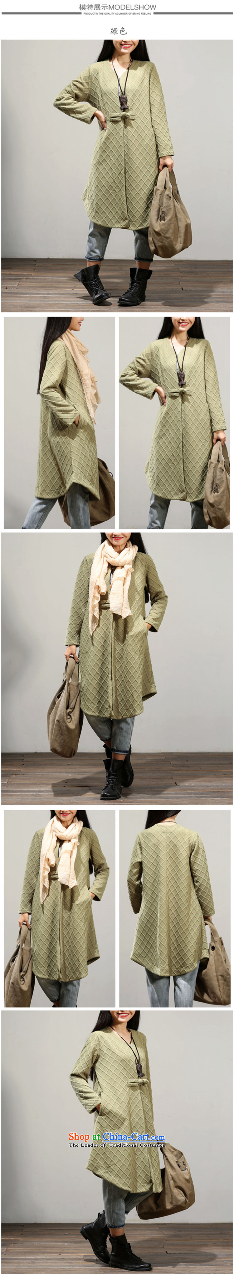 2015 Autumn and Winter Korea MEISUDI version of large numbers of women in the long loose video art thin snap-huan pressure temperament cardigan jacket green XL Photo, prices, brand platters! The elections are supplied in the national character of distribution, so action, buy now enjoy more preferential! As soon as possible.