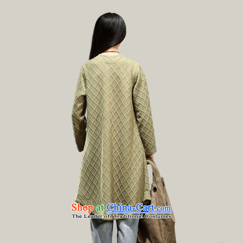 2015 Autumn and Winter Korea MEISUDI version of large numbers of women in the long loose video art thin snap-huan pressure temperament cardigan jacket green XL, Mei Su (MEISUDI) , , , shopping on the Internet