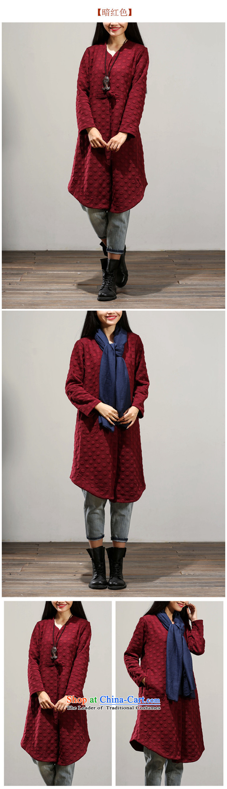 2015 Autumn and Winter Korea MEISUDI version of large numbers of ladies pressure dot disc is long loose video thin cardigan literary and artistic temperament wild jacket dark red L picture, prices, brand platters! The elections are supplied in the national character of distribution, so action, buy now enjoy more preferential! As soon as possible.