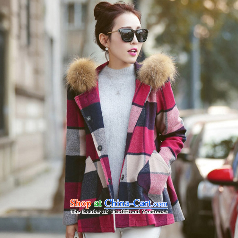 Yi love wave 2015 Fall/Winter Collections new Korean Gross Gross Sau San for coat? latticed gross girls jacket? Long 9211 on suit XL, Yi Wave Love , , , shopping on the Internet