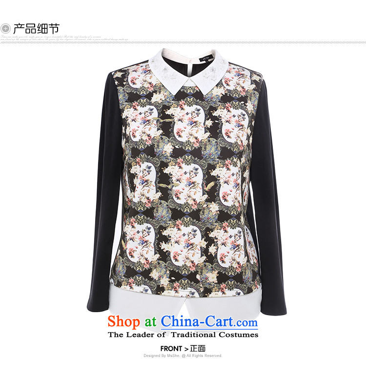 Msshe xl women 2015 new winter clothing thick MM Sau San stitching lace nail pearl 11108 black powder coat 5XL flower picture, prices, brand platters! The elections are supplied in the national character of distribution, so action, buy now enjoy more preferential! As soon as possible.