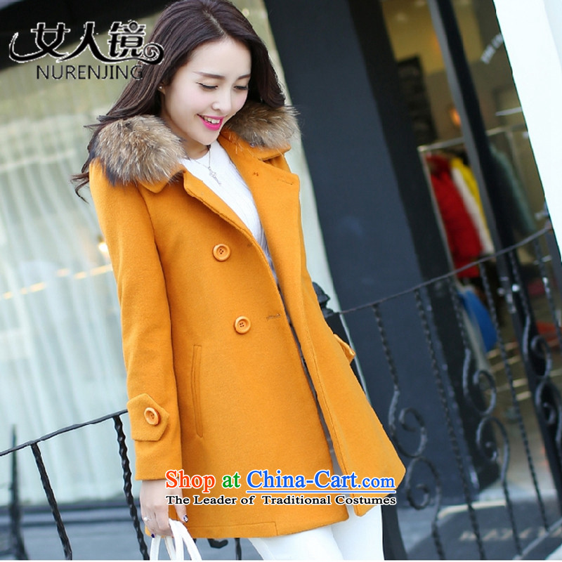 Women 2015 winter mirror the new Korean version of large numbers in length of Sau San for coats #L9826? ore Wong XXL, woman Mirror (nurenjing) , , , shopping on the Internet