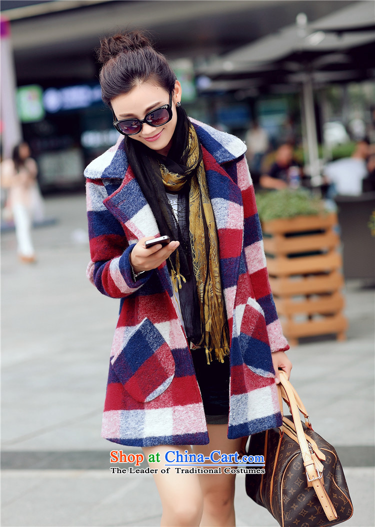Omi only autumn and winter female gross jacket coat? Version Korean female long coats)? 2015 new stylish latticed wool winter jackets for winter? On the new green L picture, prices, brand platters! The elections are supplied in the national character of distribution, so action, buy now enjoy more preferential! As soon as possible.