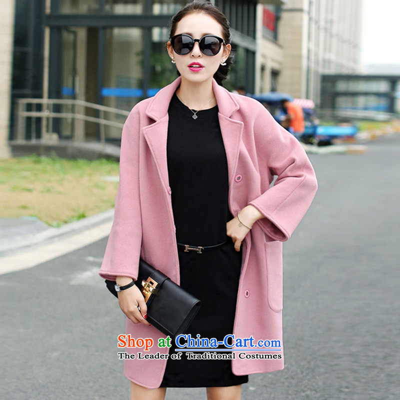Sin has new winter 2015 stylish look of Sau San Korean minimalist Solid Color Warm Korean round-neck collar gross? coats female wine red M sin has shopping on the Internet has been pressed.