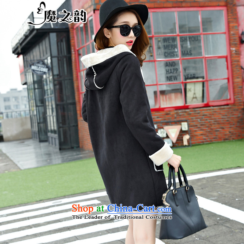 The magic of the autumn and winter load to xl female jacket coat female waveâ gross? Yi in long thick, Hin thin, 83807 XXXXL, Black Magic The Rhyme , , , shopping on the Internet