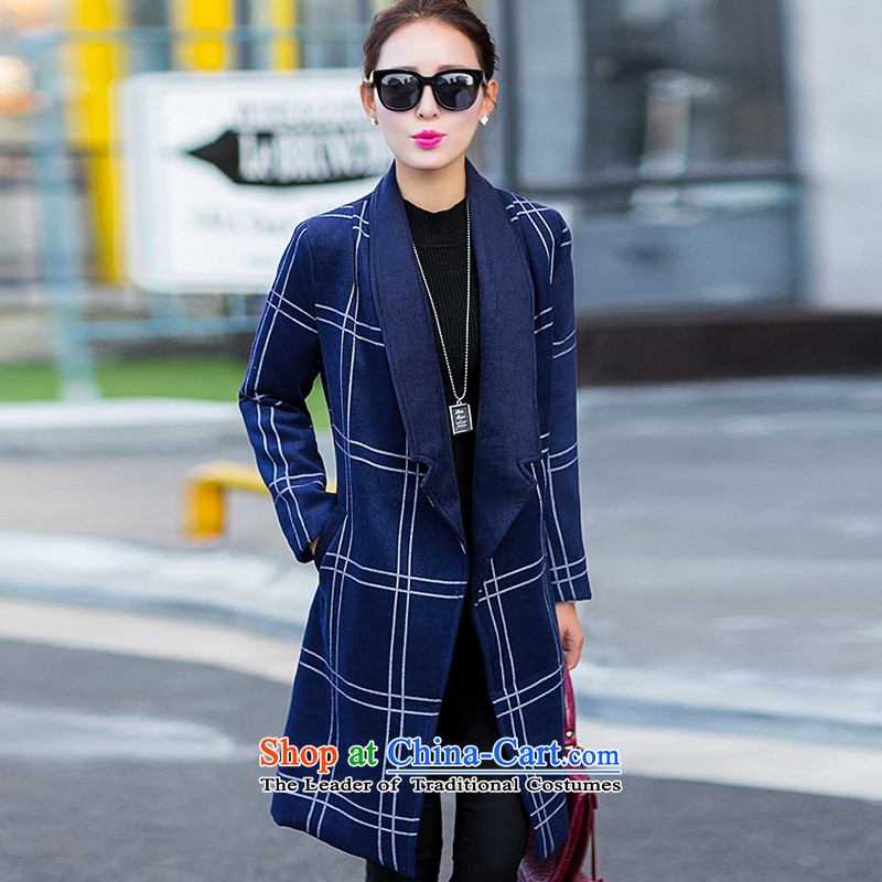 Yi, e reverse collar tartan sub-coats GD6878 XXL, blue coat, Jin (epcen) , , , shopping on the Internet