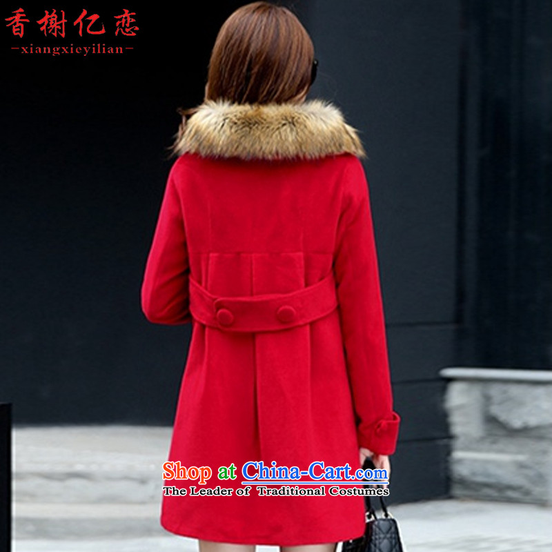 Champs billion Land 2015 autumn and winter coats gross new women's? removable gross for long Korean young female coats loose hair and Kim Ho , L, D908 champs billion land (xiangxieyilian) , , , shopping on the Internet