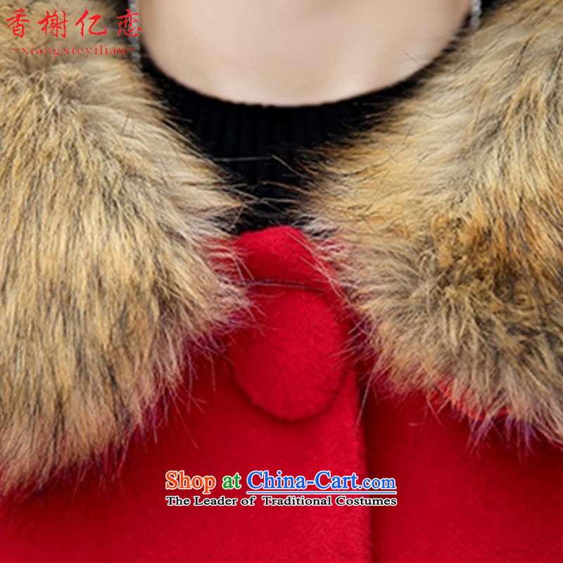 Champs billion Land 2015 autumn and winter coats gross new women's? removable gross for long Korean young female coats loose hair and Kim Ho , L, D908 champs billion land (xiangxieyilian) , , , shopping on the Internet