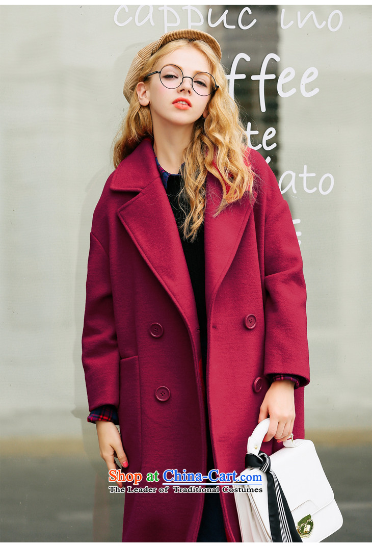 Lok-machi 2015 Autumn new gross jacket in long? The Fleece Jacket coat for a fall and winter clothes for Crimson Red S/155 female picture, prices, brand platters! The elections are supplied in the national character of distribution, so action, buy now enjoy more preferential! As soon as possible.