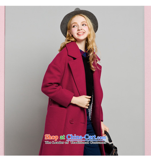 Lok-machi 2015 Autumn new gross jacket in long? The Fleece Jacket coat for a fall and winter clothes for Crimson Red S/155 female picture, prices, brand platters! The elections are supplied in the national character of distribution, so action, buy now enjoy more preferential! As soon as possible.