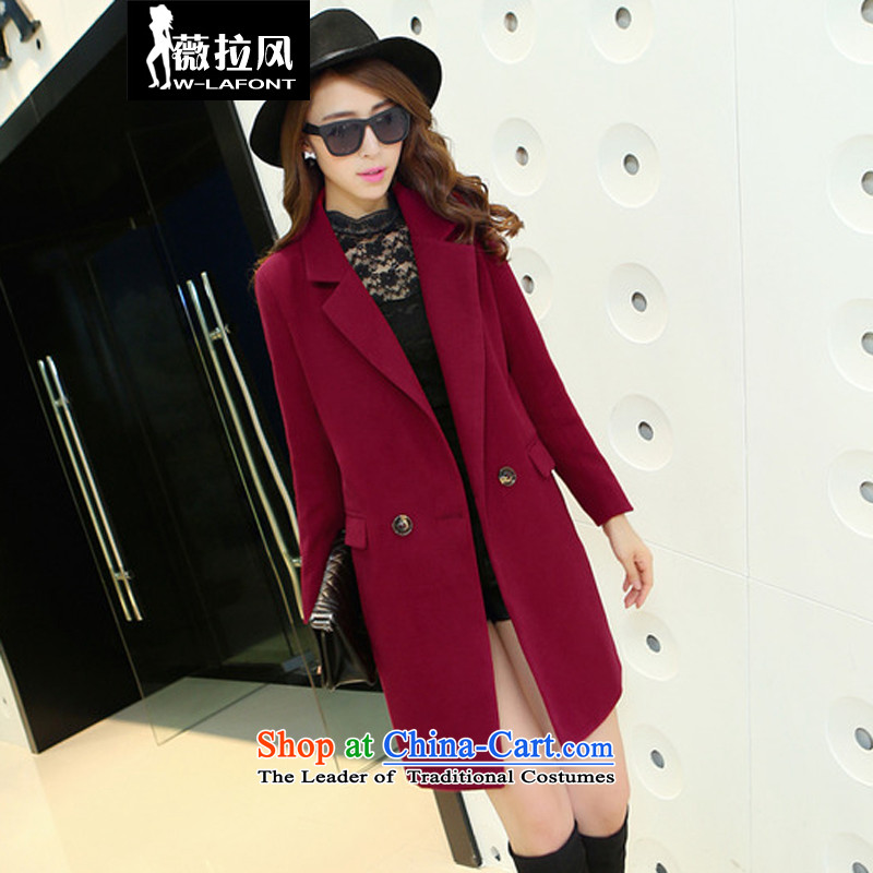 Vera wind 2015 autumn and winter new women's English temperament and stylish Sau San gross wind jacket girl in long?_ gross flows of jacket coat? BOURDEAUX?M