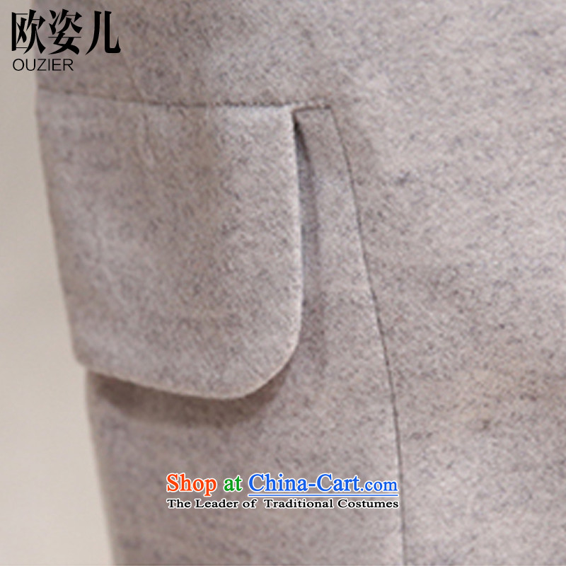 Gigi Lai Yee 2015 gross Europe? Long girls jacket fall inside the new Korean version of winter clothing Sau San temperament a wool coat XXL, white-OUZIER OSCE Gigi Lai) , , , shopping on the Internet