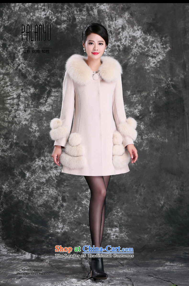Palun Yu high-end extra large really gross collar cashmere overcoat fox female 2015 new genuine wool a wool coat red hair? large H871 loose coat m White L picture, prices, brand platters! The elections are supplied in the national character of distribution, so action, buy now enjoy more preferential! As soon as possible.