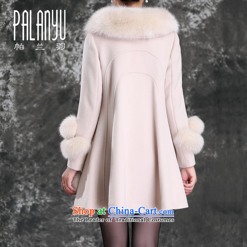 Palun Yu high-end extra large really gross collar cashmere overcoat fox female 2015 new genuine wool a wool coat red hair? large H871 loose coat m White L, Jimmy (palanyu parrain) , , , shopping on the Internet