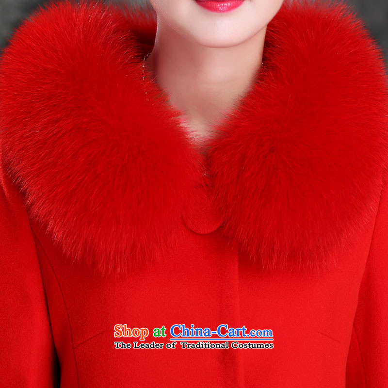 Palun Yu high-end extra large really gross collar cashmere overcoat fox female 2015 new genuine wool a wool coat red hair? large H871 loose coat m White L, Jimmy (palanyu parrain) , , , shopping on the Internet