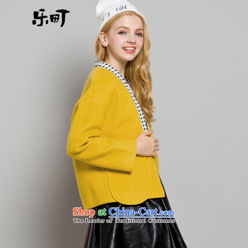 Lok-machi 2015 Autumn new gross jacket female short of what a wool coat wool Korean wild autumn and winter clothes yellow S/155, female Lok-machi , , , shopping on the Internet
