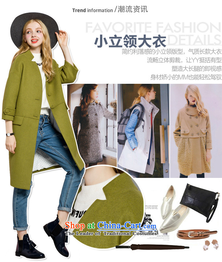 Lok-machi 2015 Autumn new gross jacket in long?) wool a wool coat Korean wild autumn and winter clothes yellow S/155 picture, prices, brand platters! The elections are supplied in the national character of distribution, so action, buy now enjoy more preferential! As soon as possible.