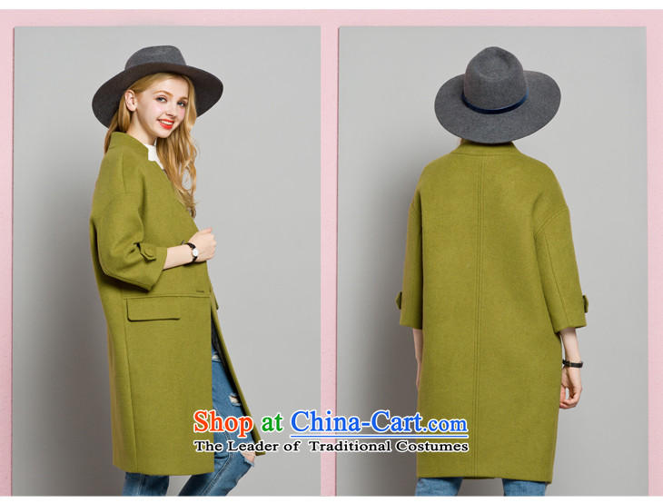 Lok-machi 2015 Autumn new gross jacket in long?) wool a wool coat Korean wild autumn and winter clothes yellow S/155 picture, prices, brand platters! The elections are supplied in the national character of distribution, so action, buy now enjoy more preferential! As soon as possible.