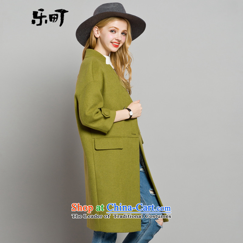 Lok-machi 2015 Autumn new gross jacket in long?) wool a wool coat Korean wild autumn and winter clothes yellow S/155, Lok-machi , , , shopping on the Internet