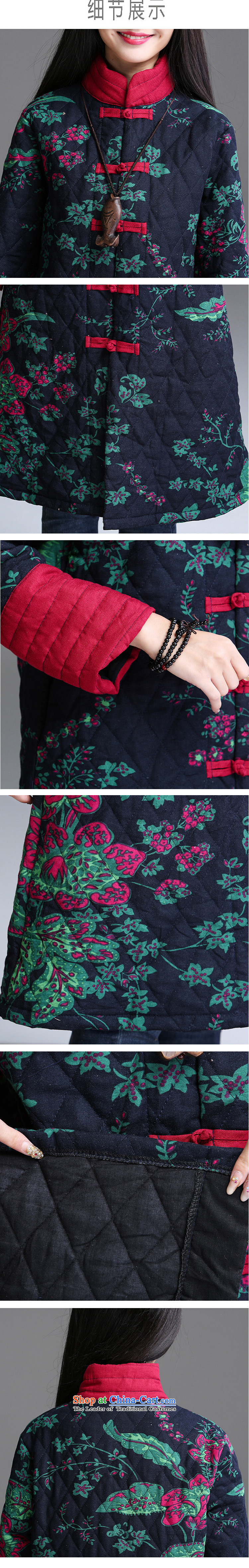 2015 Autumn and Winter Korea MEISUDI version of large numbers of ethnic women's Mock-neck tray clip in cotton-thick long literary and artistic floral loose video thin coat leaves XXL picture, prices, brand platters! The elections are supplied in the national character of distribution, so action, buy now enjoy more preferential! As soon as possible.