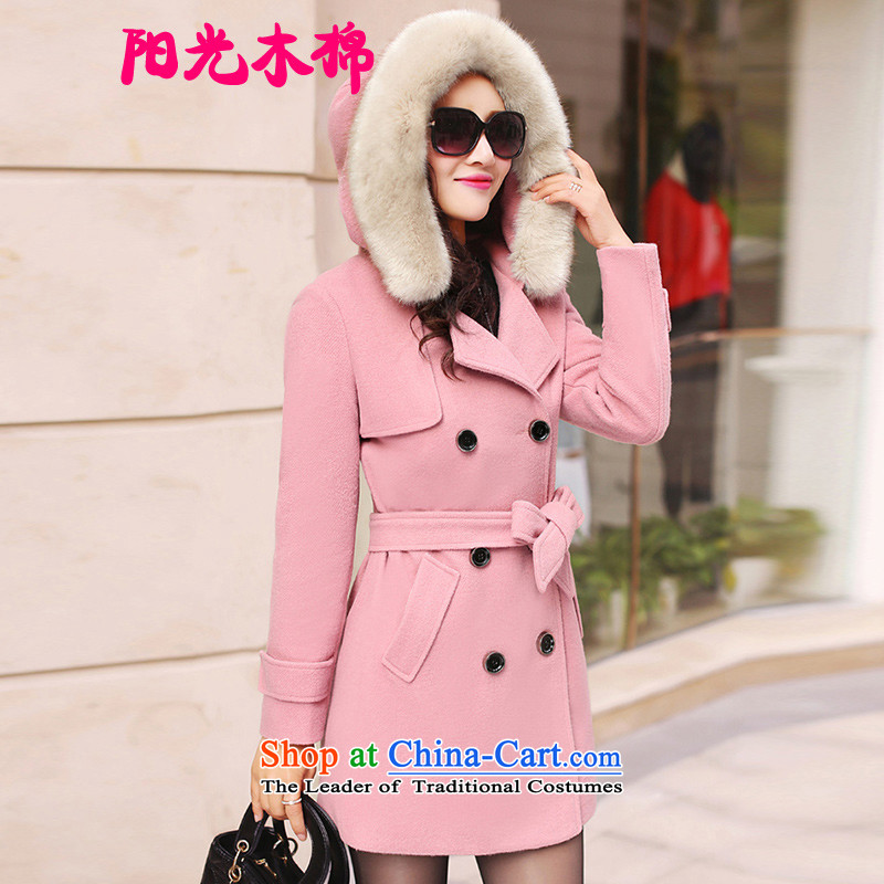 The sunshine of kapok 2015 Fall/Winter Collections new Korean thick large female a wool coat girl in the medium to long term, Sau San? Wind Jacket gross female Leather Cotton M sunshine toner folder tree cotton , , , shopping on the Internet