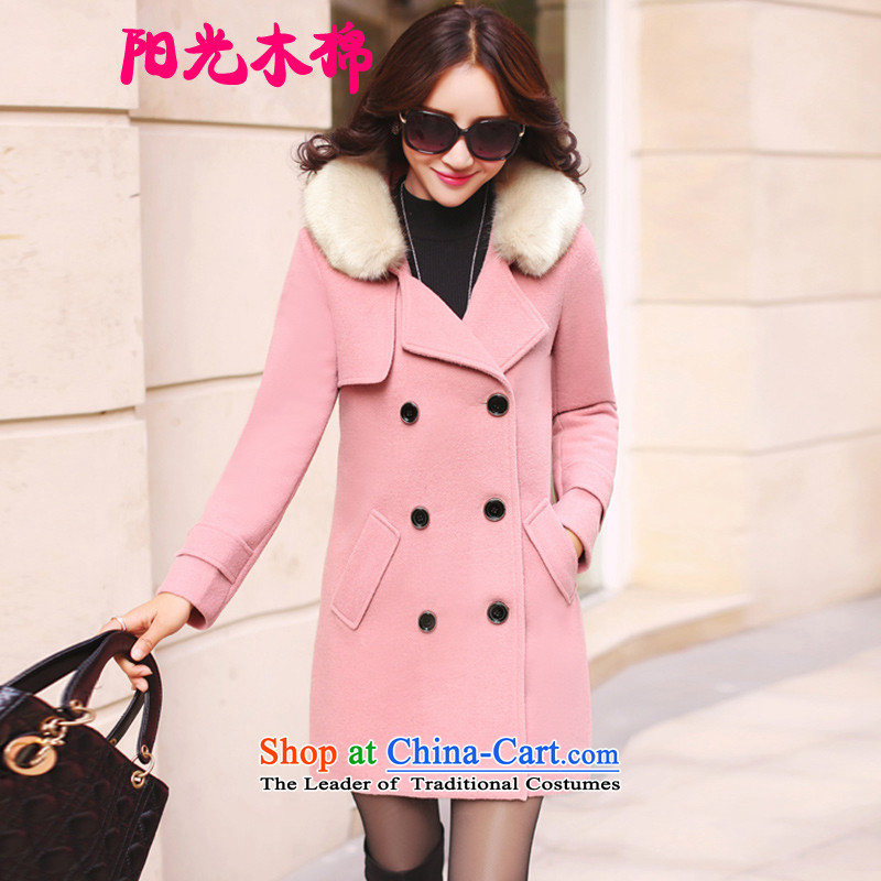 The sunshine of kapok 2015 Fall/Winter Collections new Korean thick large female a wool coat girl in the medium to long term, Sau San? Wind Jacket gross female Leather Cotton M sunshine toner folder tree cotton , , , shopping on the Internet