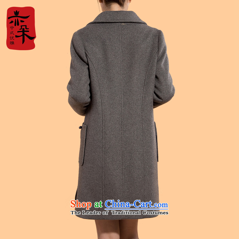 2015 Autumn and winter new thick hair girl in the jacket? Long cashmere cloak large Sau San wool a wool coat Gray L, also a shopping on the Internet has been pressed.