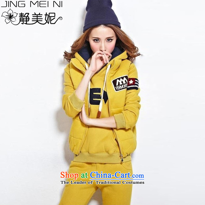 Jing Mei Li 2015 winter for women Korean leisure plus lint-free kit 3 Thick Yellow , L, mute J8689 Minnie , , , shopping on the Internet