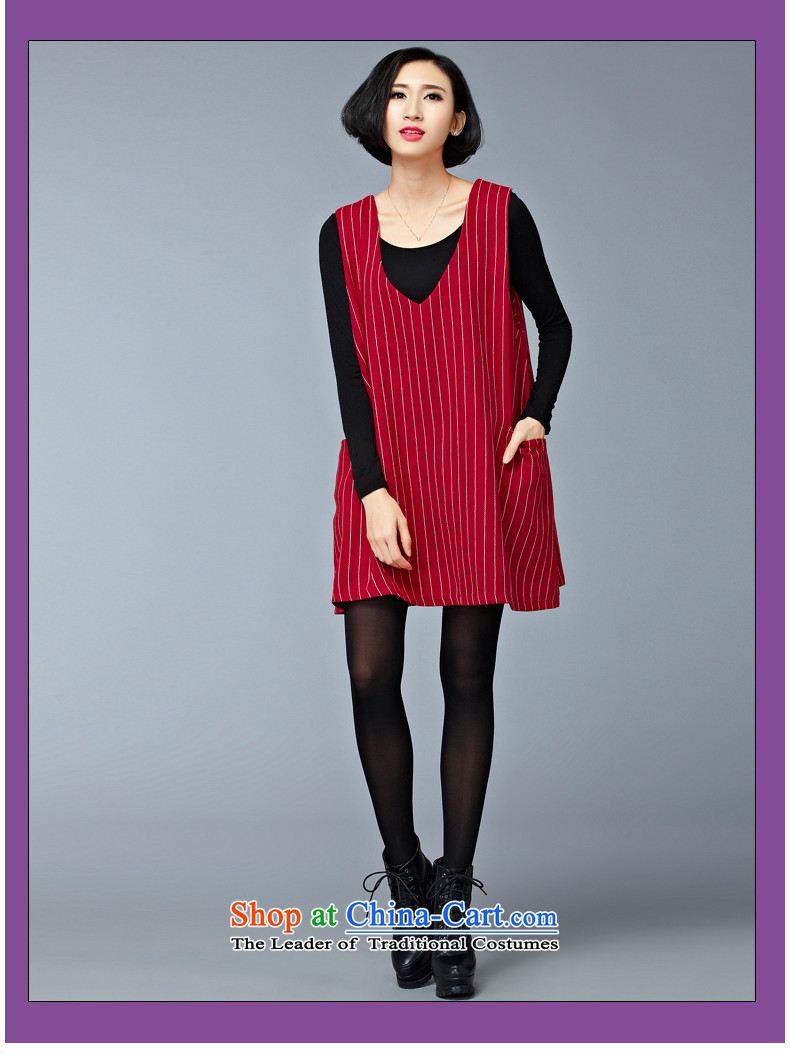 2015 Autumn and Winter Korea MEISUDI version of large numbers of ladies kin streaks loose video thin A field in the skirt long skirt singlet gross? dresses black are code (loose) Picture, prices, brand platters! The elections are supplied in the national character of distribution, so action, buy now enjoy more preferential! As soon as possible.