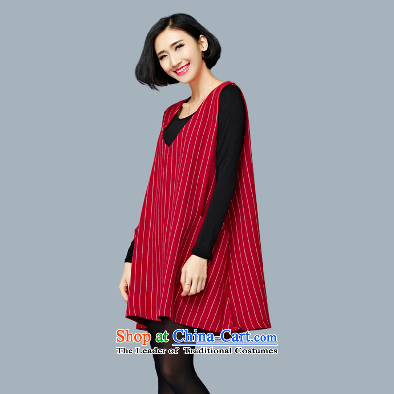 2015 Autumn and Winter Korea MEISUDI version of large numbers of ladies kin streaks loose video thin A field in the skirt long skirt singlet gross? dresses black are code (loose) (Mei Su MEISUDI) , , , shopping on the Internet