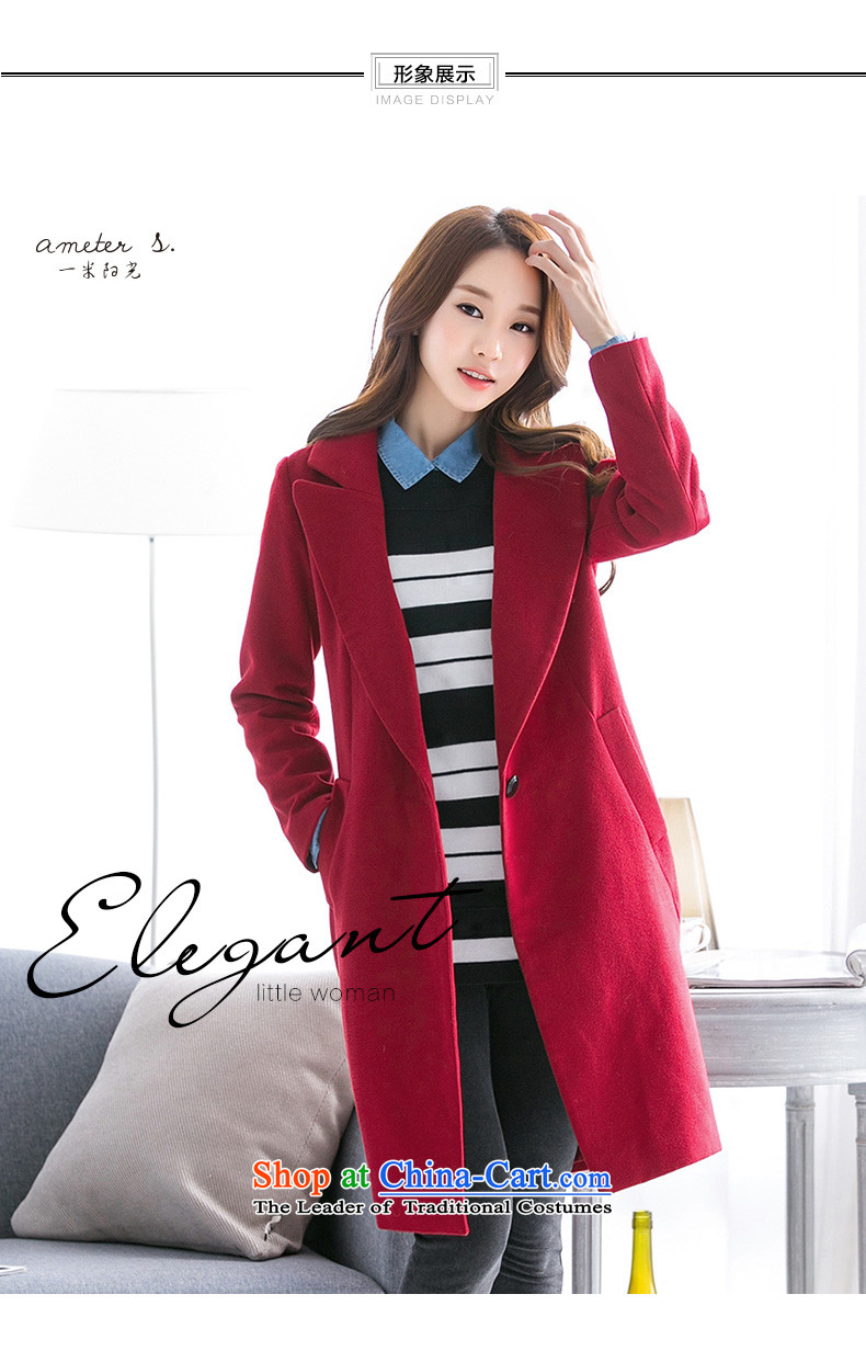 One meter Sunshine 2015 autumn and winter New Women Korean suits for Sau San red jacket girl in gross? Long a wool coat wine red L picture, prices, brand platters! The elections are supplied in the national character of distribution, so action, buy now enjoy more preferential! As soon as possible.