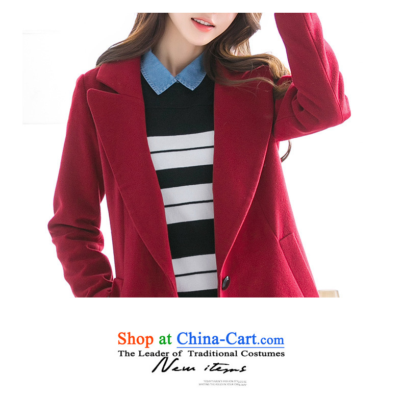 One meter Sunshine 2015 autumn and winter New Women Korean suits for Sau San red jacket girl in gross? Long a wool coat wine red L picture, prices, brand platters! The elections are supplied in the national character of distribution, so action, buy now enjoy more preferential! As soon as possible.