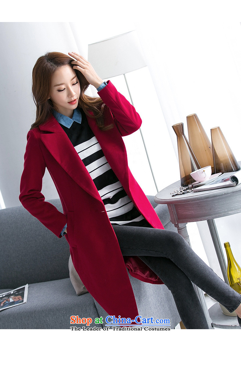 One meter Sunshine 2015 autumn and winter New Women Korean suits for Sau San red jacket girl in gross? Long a wool coat wine red L picture, prices, brand platters! The elections are supplied in the national character of distribution, so action, buy now enjoy more preferential! As soon as possible.